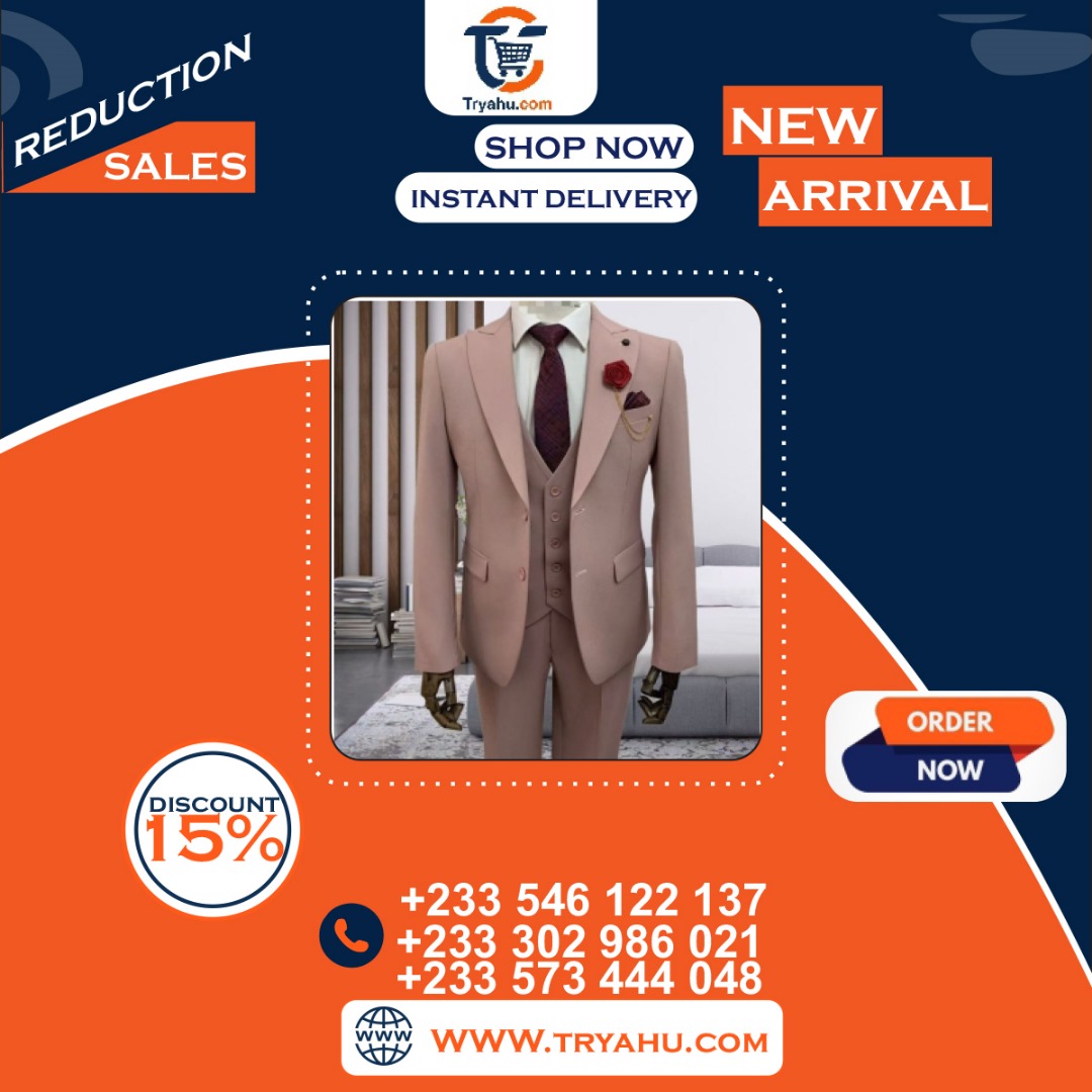 3-in-1 Men's Pink Suit Elegant Modern Design for Weddings & Special Occasions